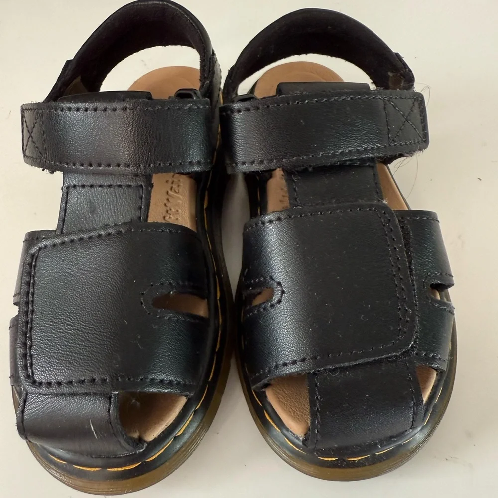 Dr. Martens Kids Black Leather Sandals - Picture 2 of 6